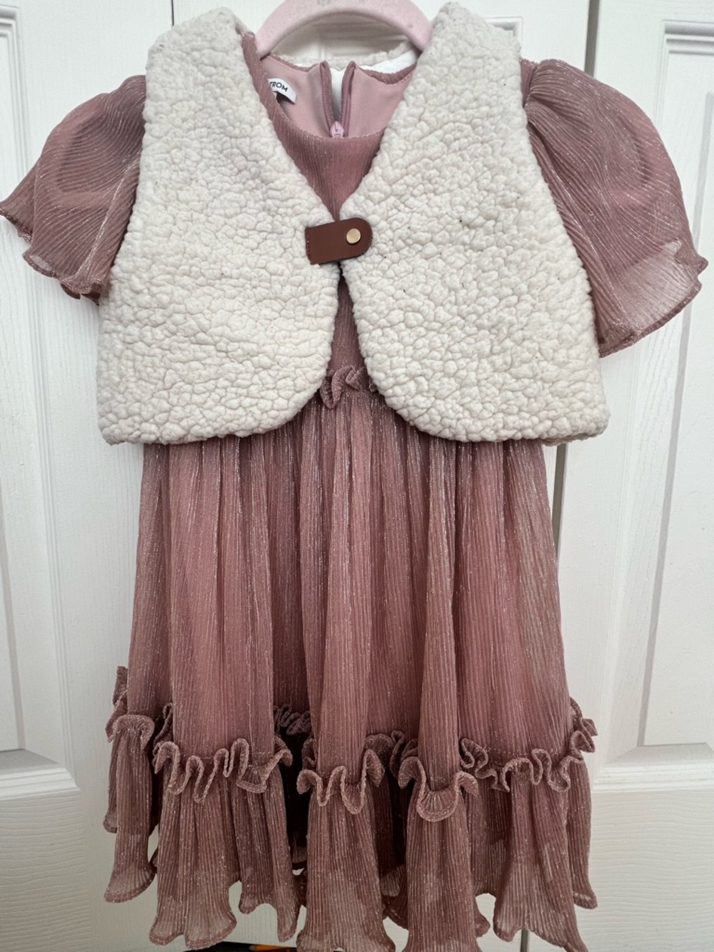 Nordstrom Pink Dress with Rose Gold Trim